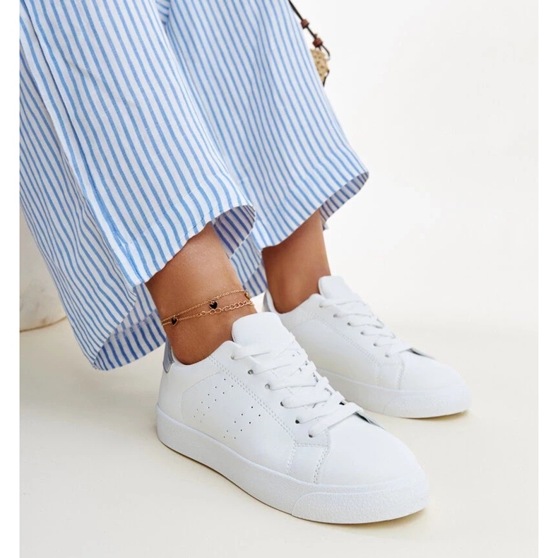 Sneakers Akila bianche e argento bianca