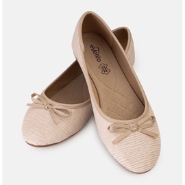 Ballerine beige con fiocco e inserto in pelle di Rosaly