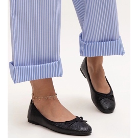 Ballerine nere con fiocco e inserto in pelle di Rosaly nero