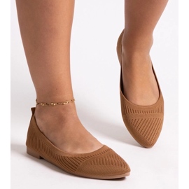 D/CEO Ballerine Wendana in tessuto caramello marrone