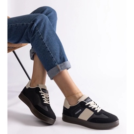 D/CEO Sneakers nere con plateau e cuciture Puente nero