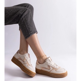 D/CEO Sneakers beige con suola in gomma Quica