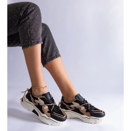 D/CEO Sneakers nere decorate con un cordino di zirconi Valdez nero