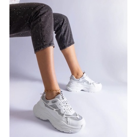 D/CEO Sneakers bianche con inserti glitter Rigel bianco