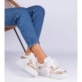 D/CEO Sneaker bianche e oro sulla piattaforma Ivalda d'oro