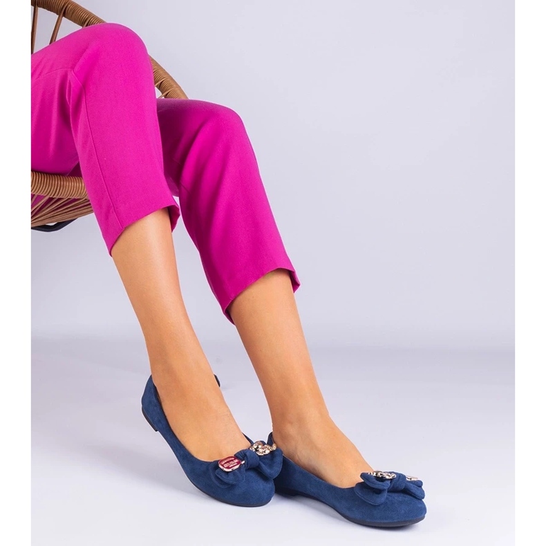 D/CEO Ballerina classica blu scuro con un fiocco masol