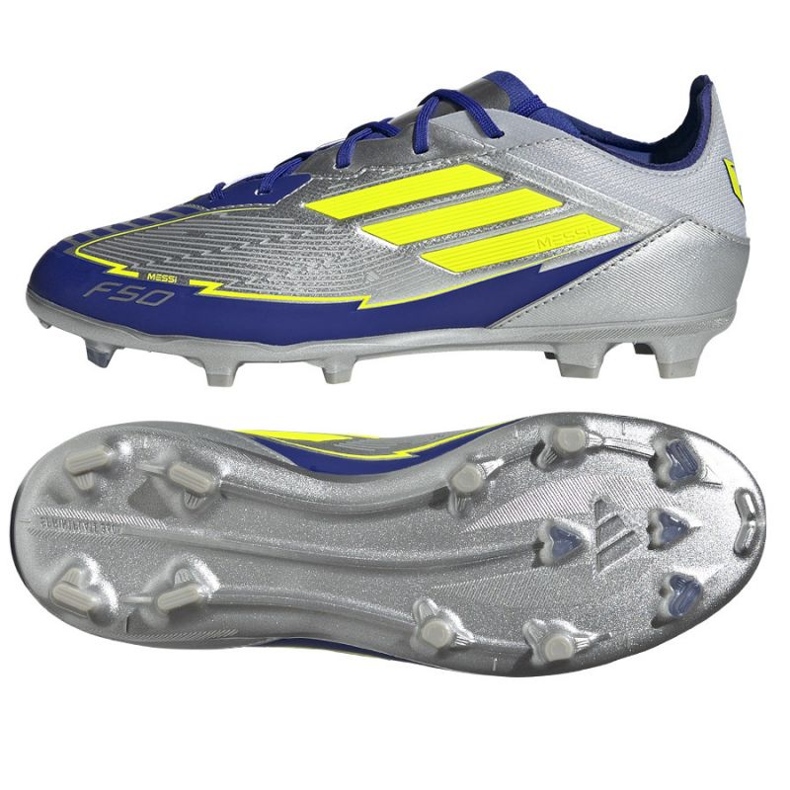 Adidas F50 Elite Messi FG IH0921 Scarpe blu argento d'argento