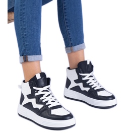 Sneaker bianche e bianche da donna nero