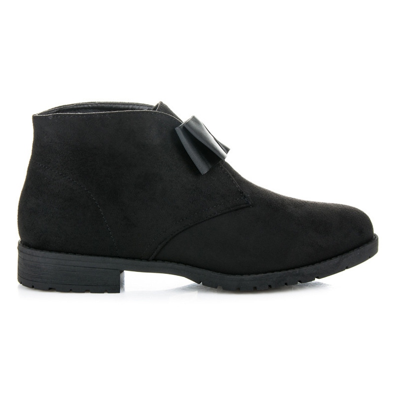Ideal Shoes Stivali Piatti Con Un Fiocco nero