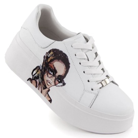 Scarpe sportive sulla piattaforma Filippo Paw587 bianco