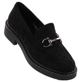 Sergio Leone SK455A Mocassine nere con un ornamento nero