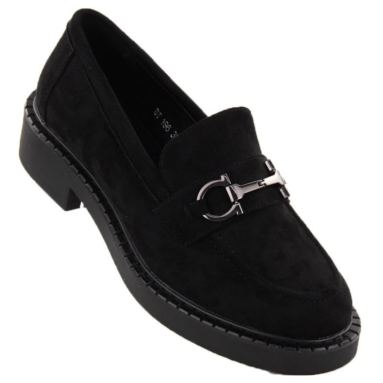 Sergio Leone SK455A Mocassine nere con un ornamento nero