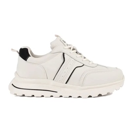 Goodin Scarpe sportive in pelle su una suola spessa bianca