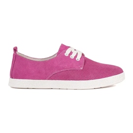 Goodin Sneaker Openwork rosa realizzate in pelle naturale