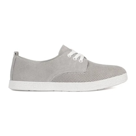 Goodin Sneaker Openwork Grey Made in pelle naturale grigio