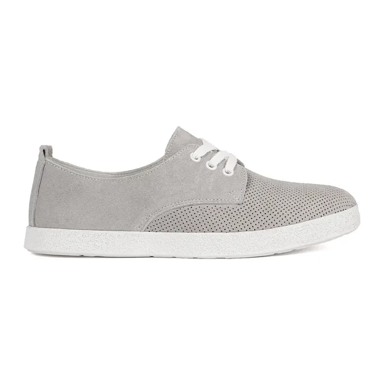 Goodin Sneaker Openwork Grey Made in pelle naturale grigio