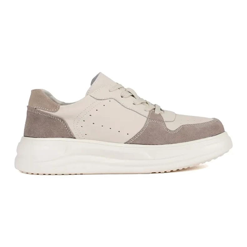 Goodin Sneakers in pelle beige sulla piattaforma
