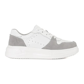 Goodin Sneakers in pelle bianca sulla piattaforma bianco