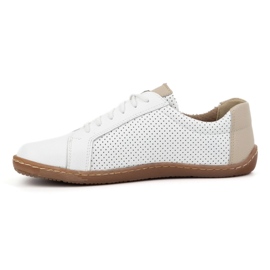 Olivier Scarpe in pelle minimalista da donna Modello perforato a piedi nudi 1243 Bianco