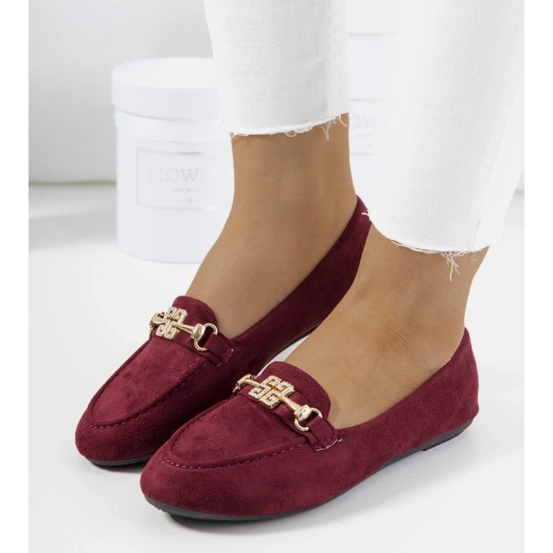 D/CEO Mocassino bordeaux con fibbia Cardoso rosso