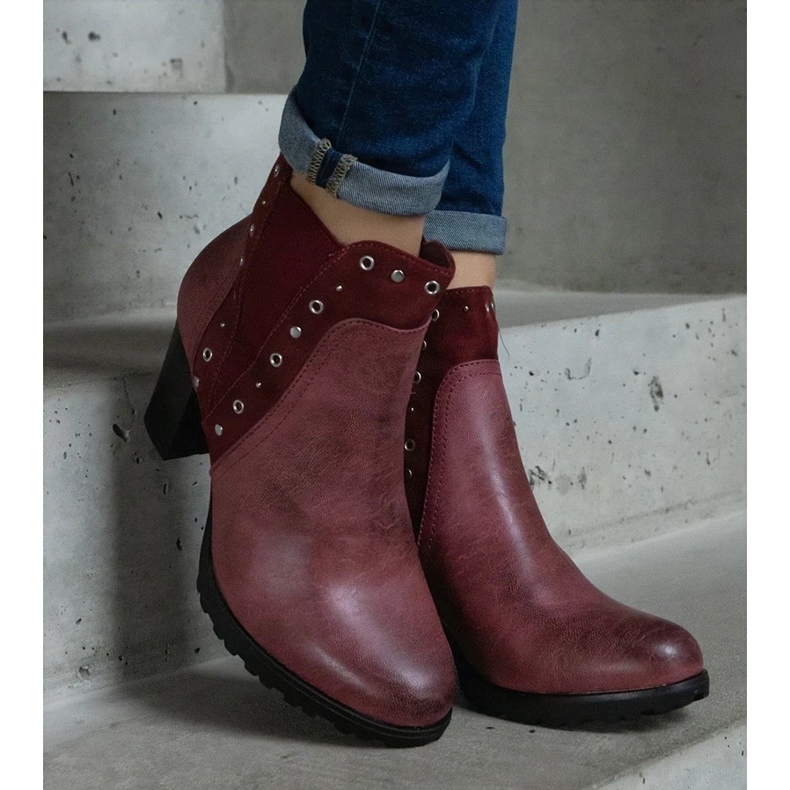 D/CEO Stivaletti isolanti bordeaux di Lilya rosso