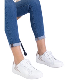Sneaker bianche da donna con goffratura e glitter bianca