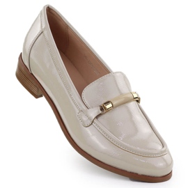 Scarpe beige potocki laccate da donna a basso contenuto