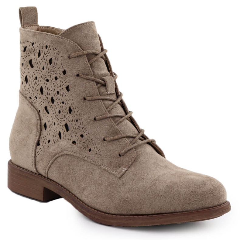 Stivali da donna Openwork Suede Beige S.Barski Hy51-136