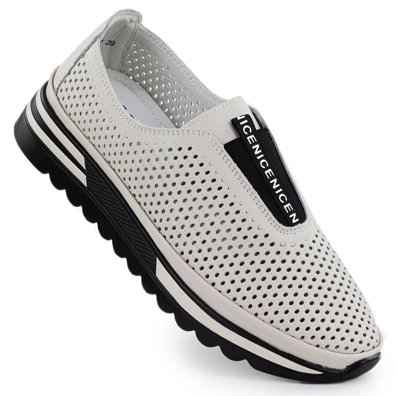 S.Barski Scarpe in pelle da donna, openwork Beige S. Barski LR51-672