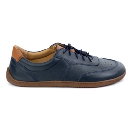 Kampol Scarpe in pelle minimalista a piedi nudi 500/54 blu navy