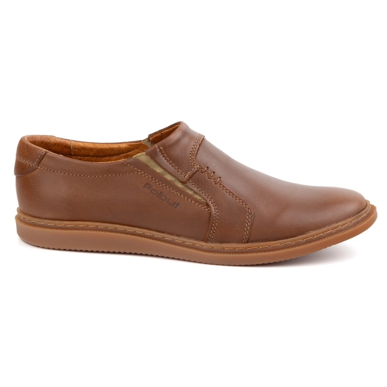 Scarpe da uomo in pelle polbut 2132plb cammello marrone