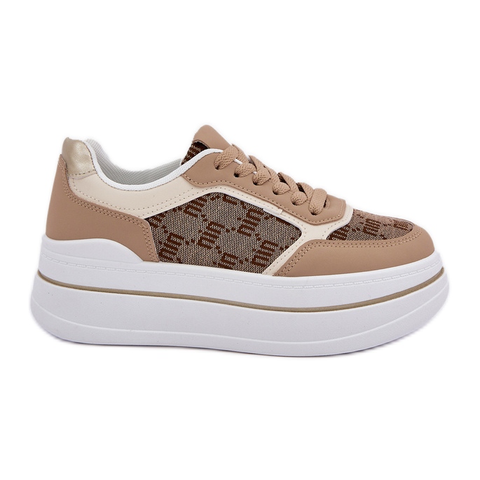 Sneaker femminili con uno schema beige