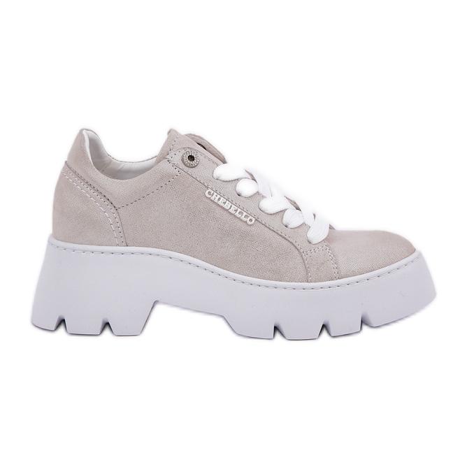 Scarpe sportive con sneaker sulla piattaforma d'argento Chebello 4632