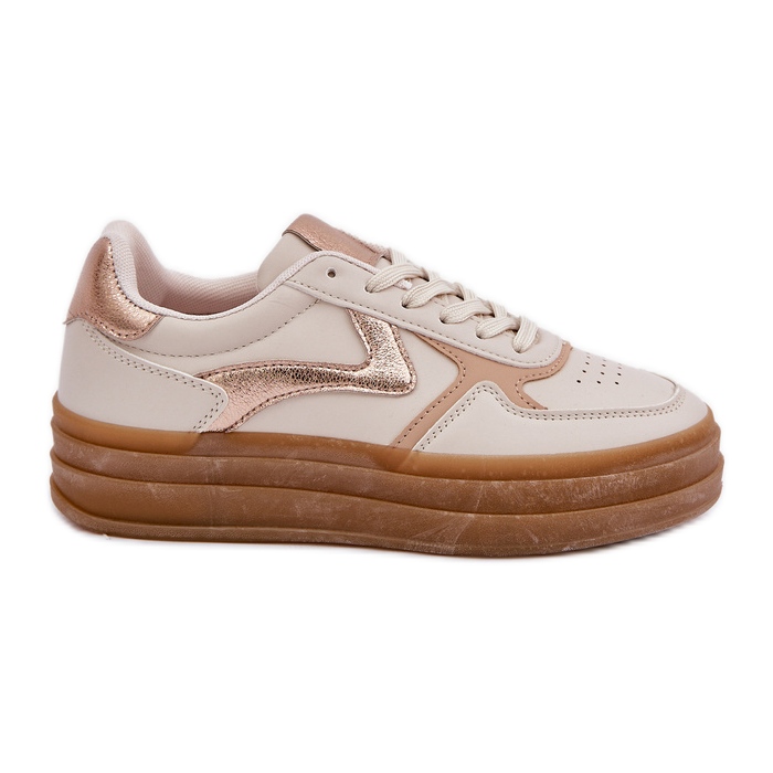Sneakes femminile sulla piattaforma beige
