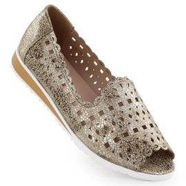 Scarpe aperte opentra punta jezzi asa135-1 oro d'oro