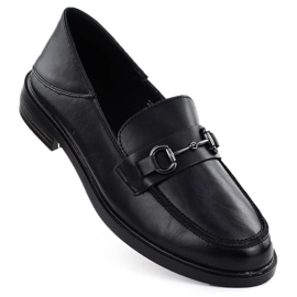 Scarpe in pelle da donna comodi mocassini Black Vinceza 18107 nero