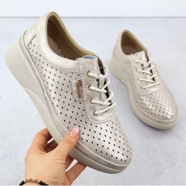 Scarpe in pelle aperta da donna, Golden Vinceza 7890 d'oro