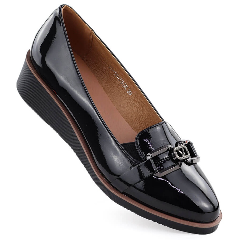 Scarpe da donna laccate con spicchi Black Vinceza 58478 nero