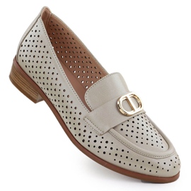 Scarpe da donna openwork mocassini dorati Vinceza 58516 d'oro