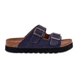 Slipisti per uomini leggeri con fibbie in pelle Eco Big Star NN174530 Blu Navy