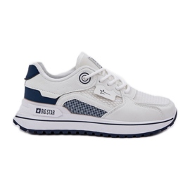 Sneaker Sneaker Sneaker Big Star NN274A103 Hi-Poly System White and Navy Blue bianca