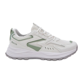 Scarpe sportive femminili Big Star NN274A095 Sistema Hi-Poly Sistema bianco-verde bianco bianca