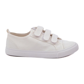 Gioventù sneaker in velcro basso bianco