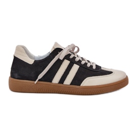 Zazoo N1068 in pelle Sneaker nere da donna bassa nero