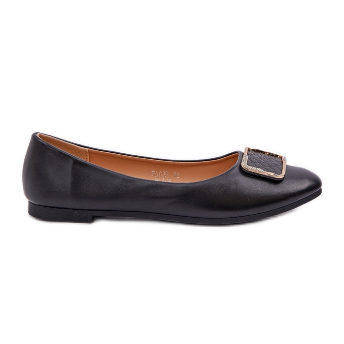 Ballerine in pelle ecota con una decorazione nera nero