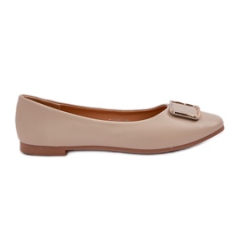 Ballerine in pelle ecota con decorazione beige