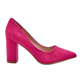Pompe da donna sul pilastro Eco Suede Fucsia rosa