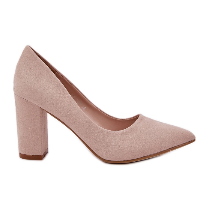 Pompe da donna sul pilastro Eco -Suede Beige