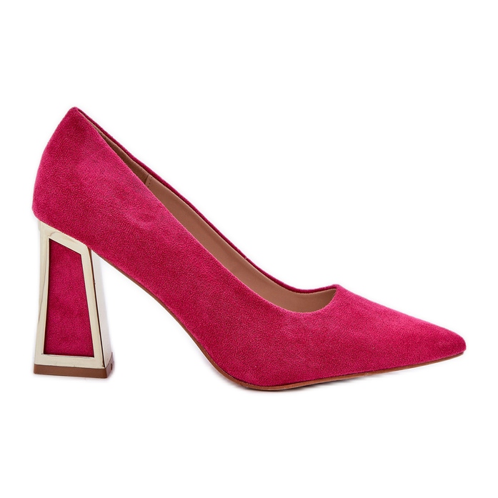 Eleganti pompe sul pistone del puntatore. rosa