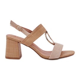 Sandali sul tacco bar beige